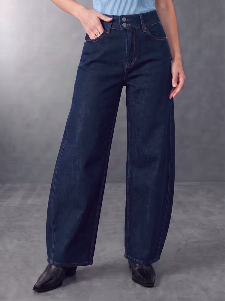 Kendall R Stitch Barrel Leg Jean