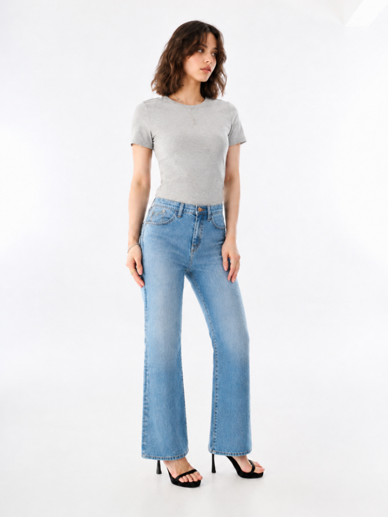 Fever Contrast R Embroidered Bootcut Jean