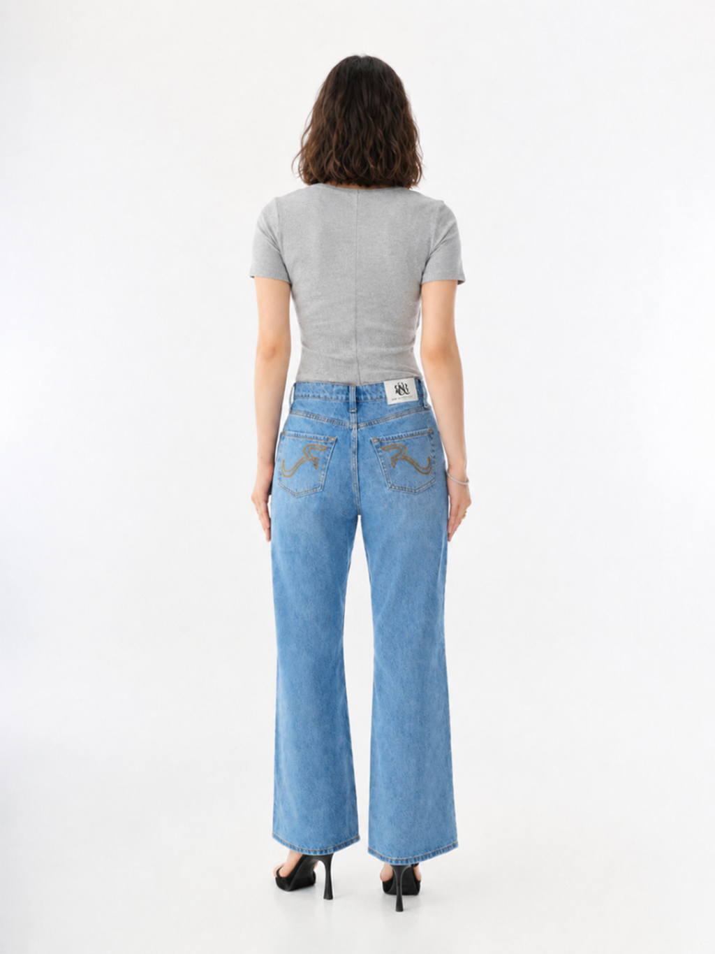 Fever Contrast R Embroidered Bootcut Jean