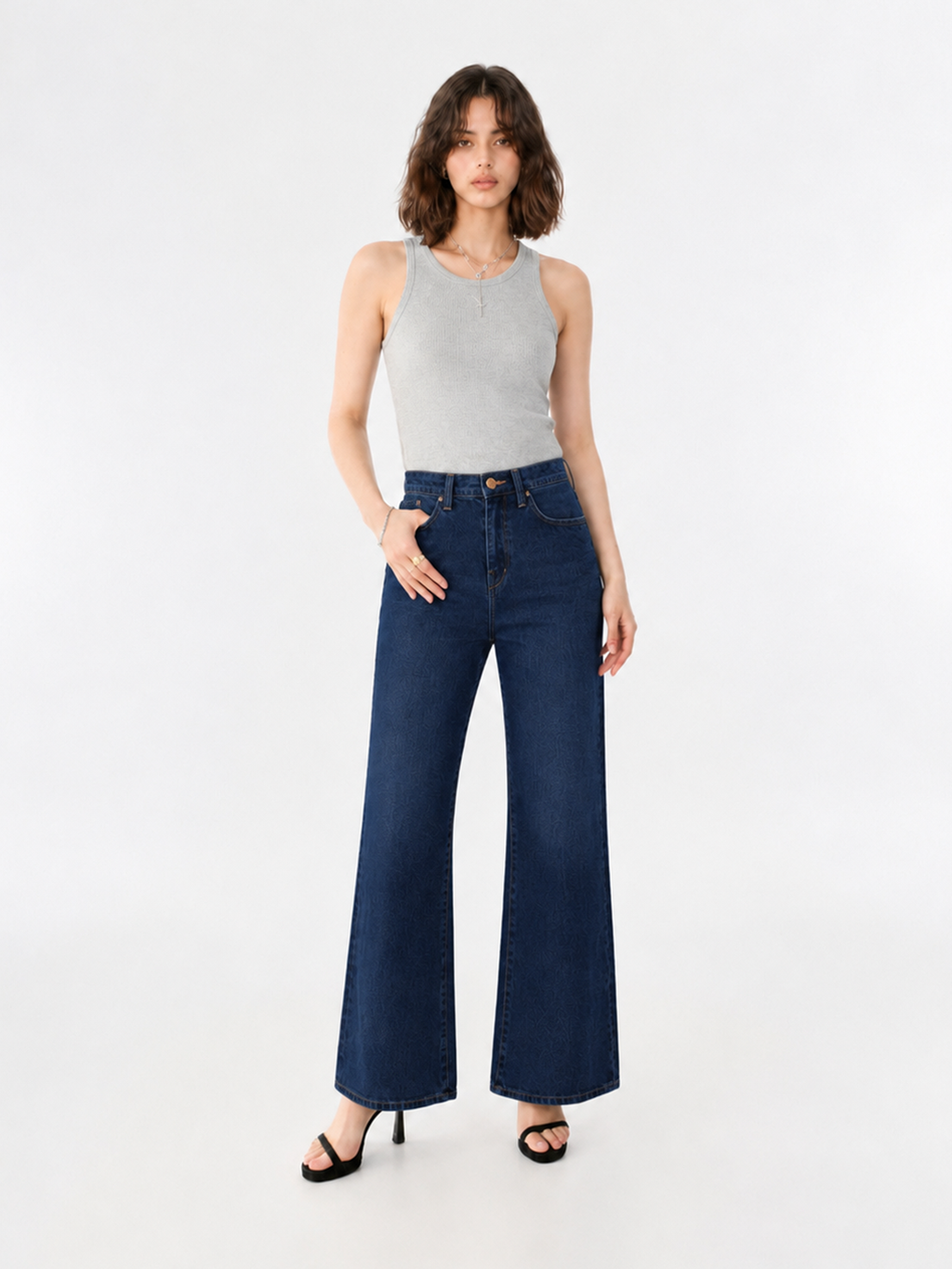 Fever Contrast R Embroidered Bootcut Jean