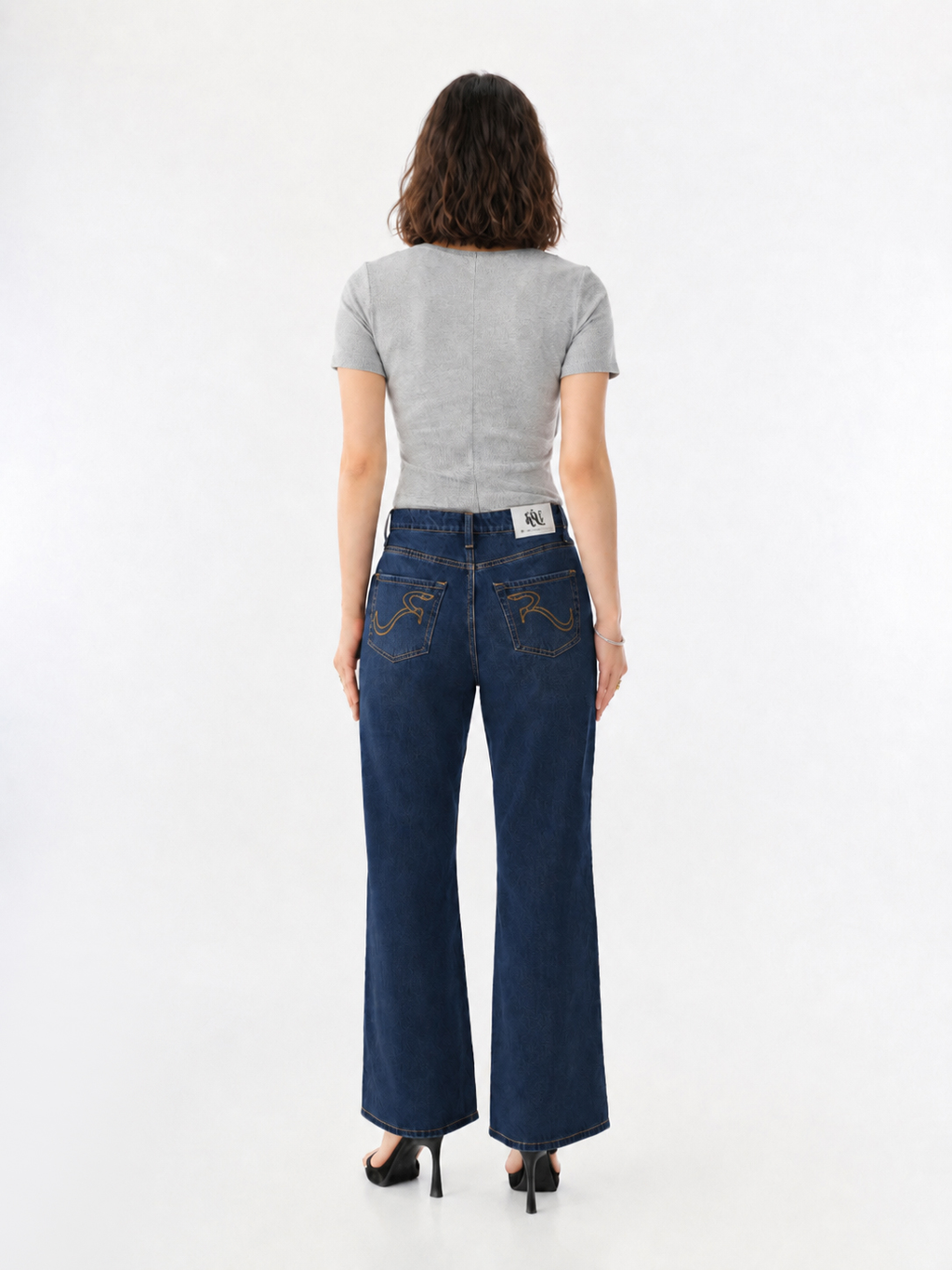 Fever Contrast R Embroidered Bootcut Jean