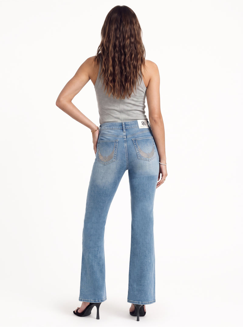 Fever Rhinestone-Embellished Bootcut Jean