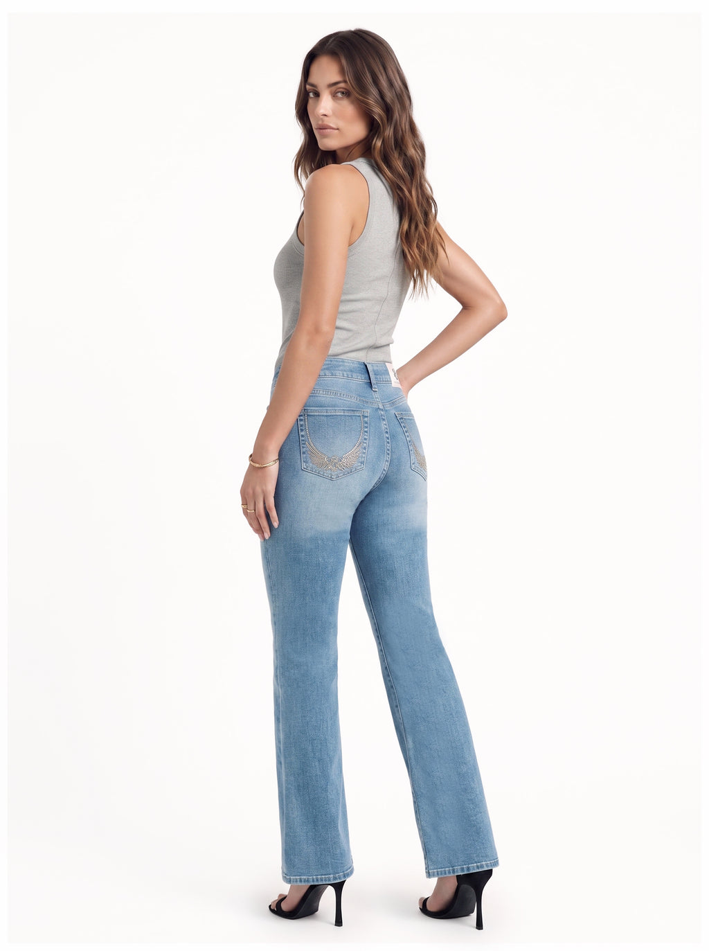 Fever Rhinestone-Embellished Bootcut Jean
