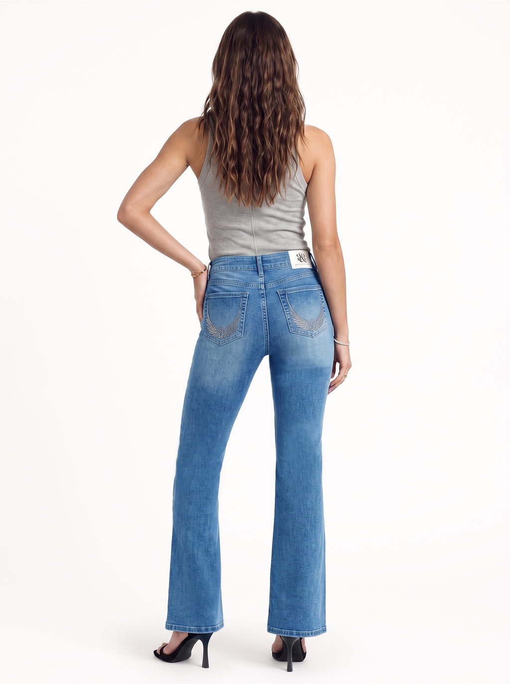 Fever Rhinestone-Embellished Bootcut Jean