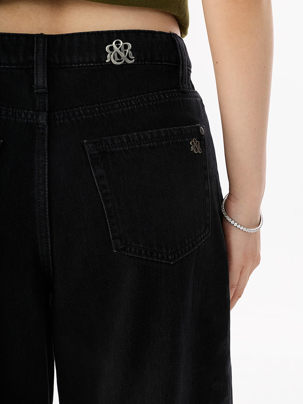 Rowan Tonal Print Barrel Leg Jean