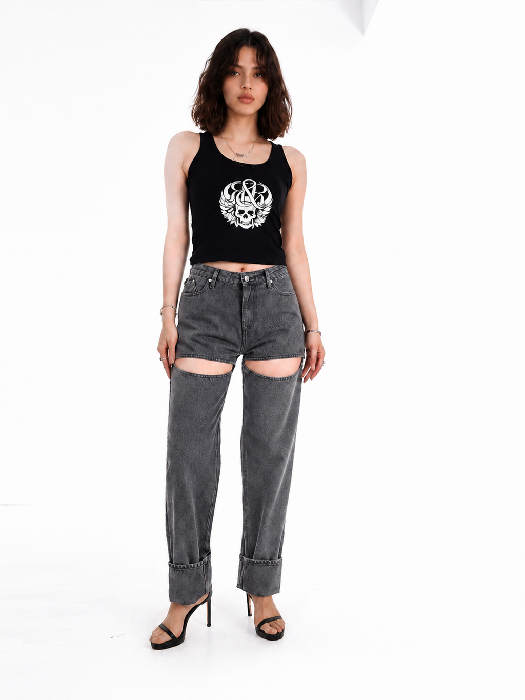 Kaia Thigh Cutout Straight Jean
