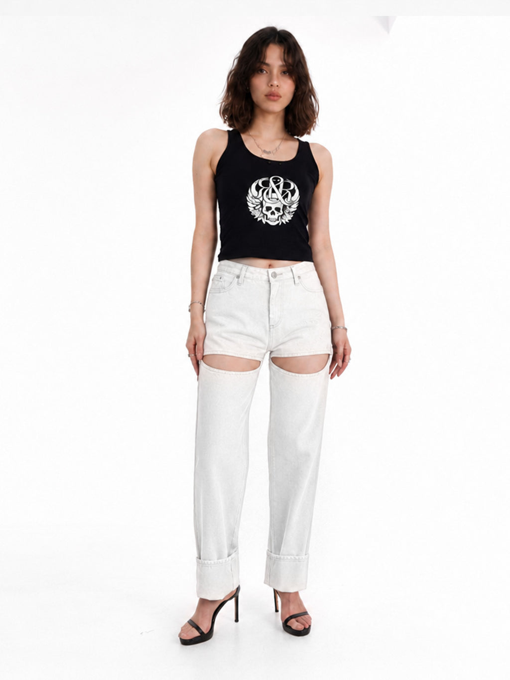 Kaia Thigh Cutout Straight Jean