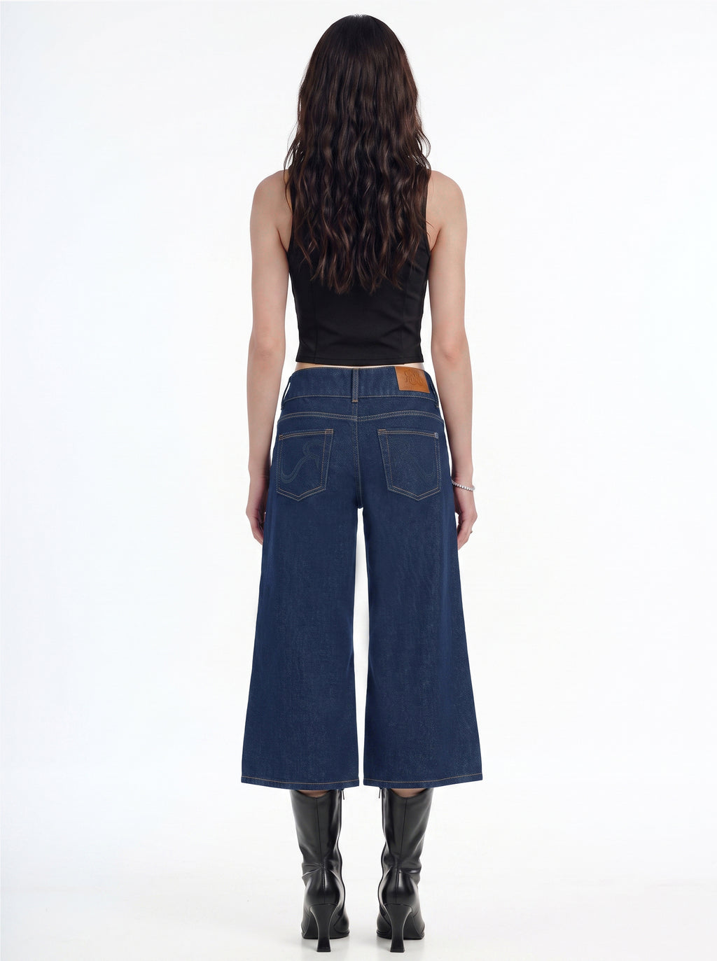 Kendall Triple Button Cropped Wide Leg Jean