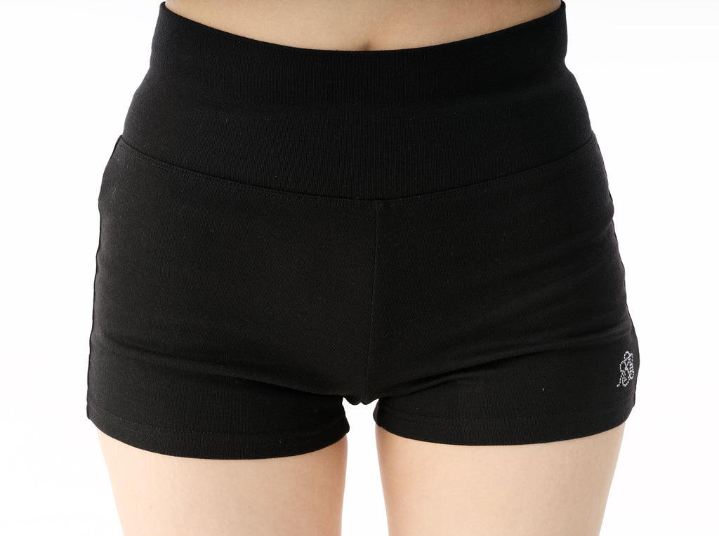 Rhinestone Logo Fitted Short
