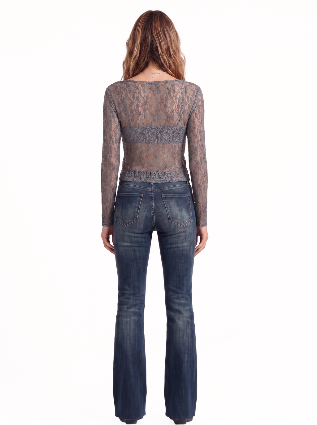 Sheer Lace Long Sleeve Top