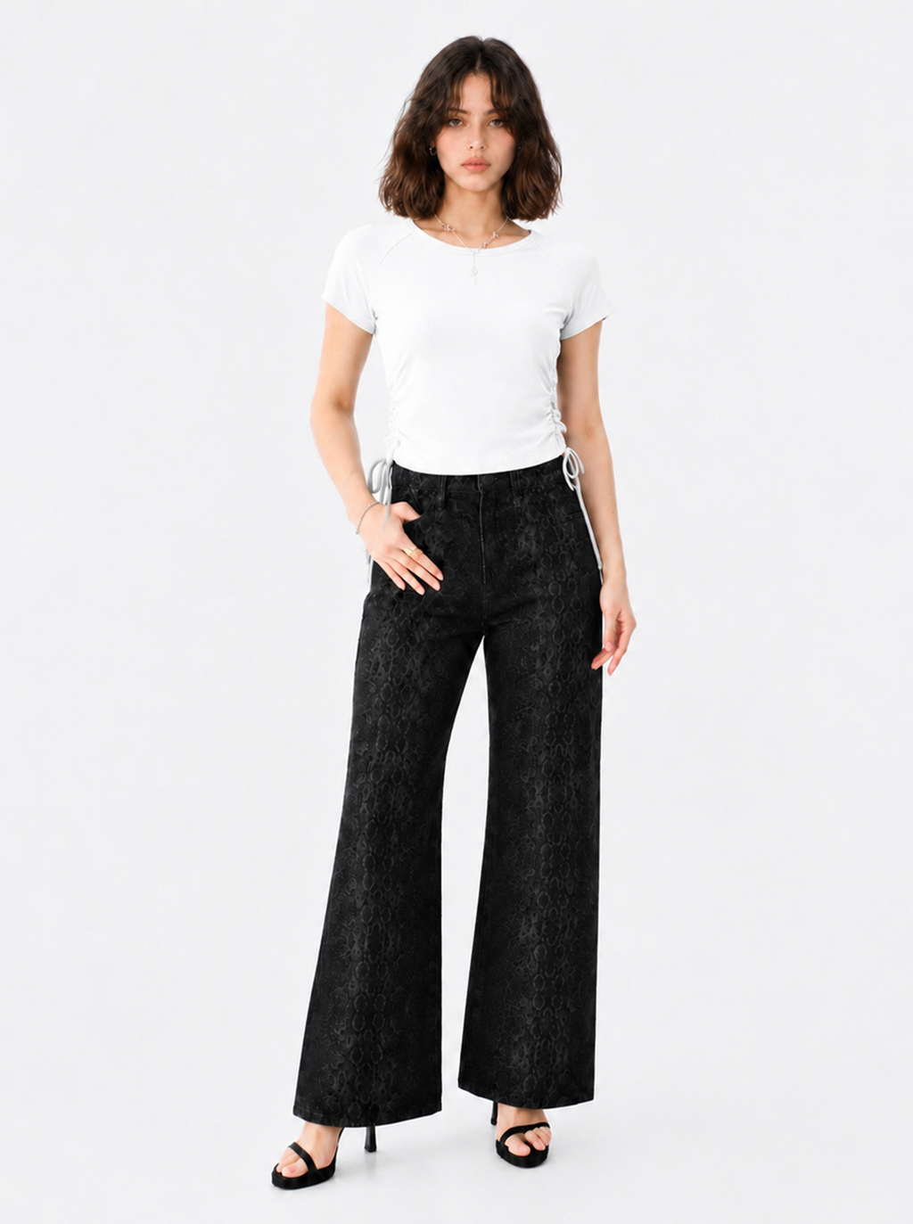 Ruched Side Drawstring T-Shirt