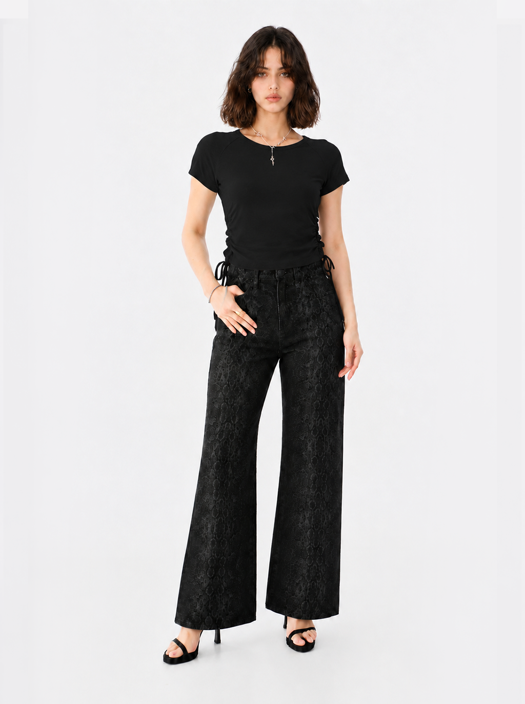Ruched Side Drawstring T-Shirt