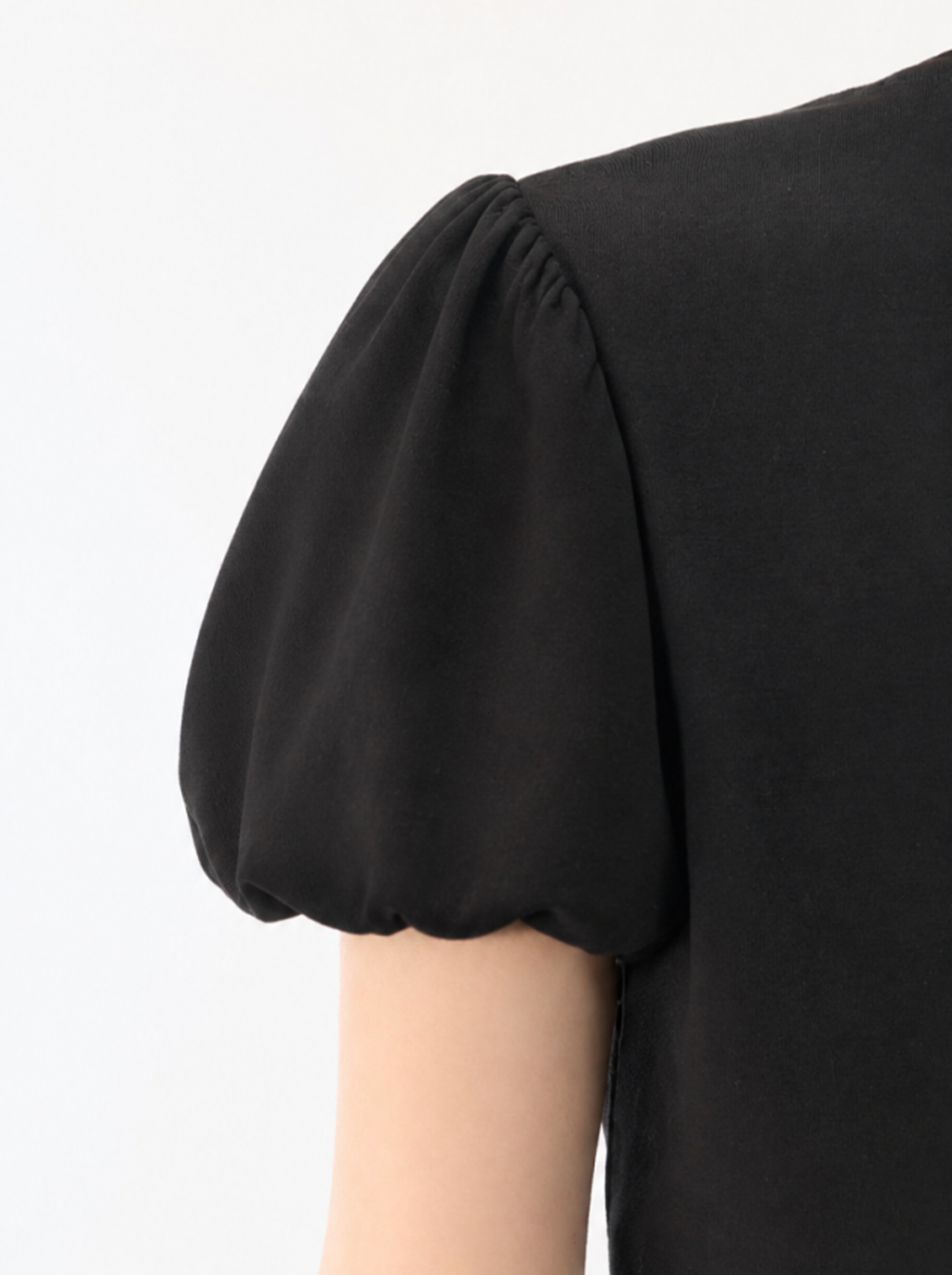Luna Rhinestone Logo Puff Sleeve Cropped Top