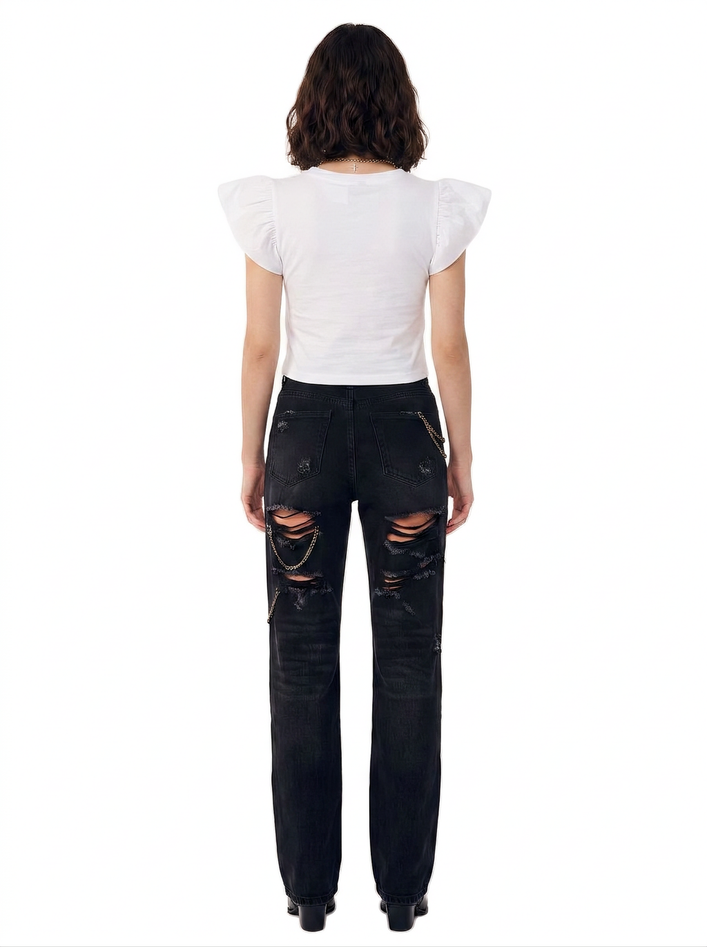 Flutter Sleeve Rhinestone Logo Tee