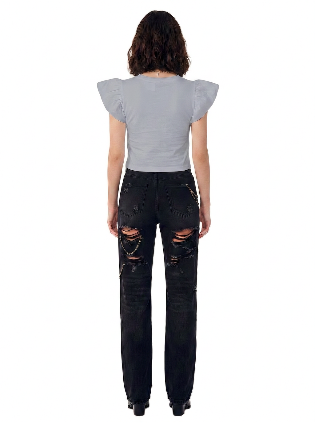 Flutter Sleeve Rhinestone Logo Tee