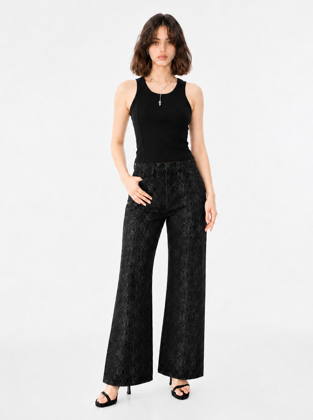 Charm Neck Fitted Tank Top