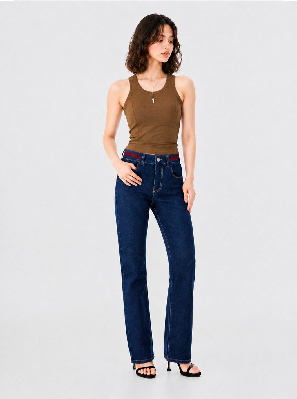 Charm Neck Fitted Tank Top
