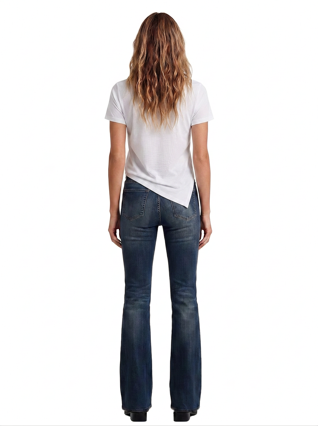 Rhinestone Side Twist Crew Neck Tee