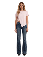 Rhinestone Side Twist Crew Neck Tee