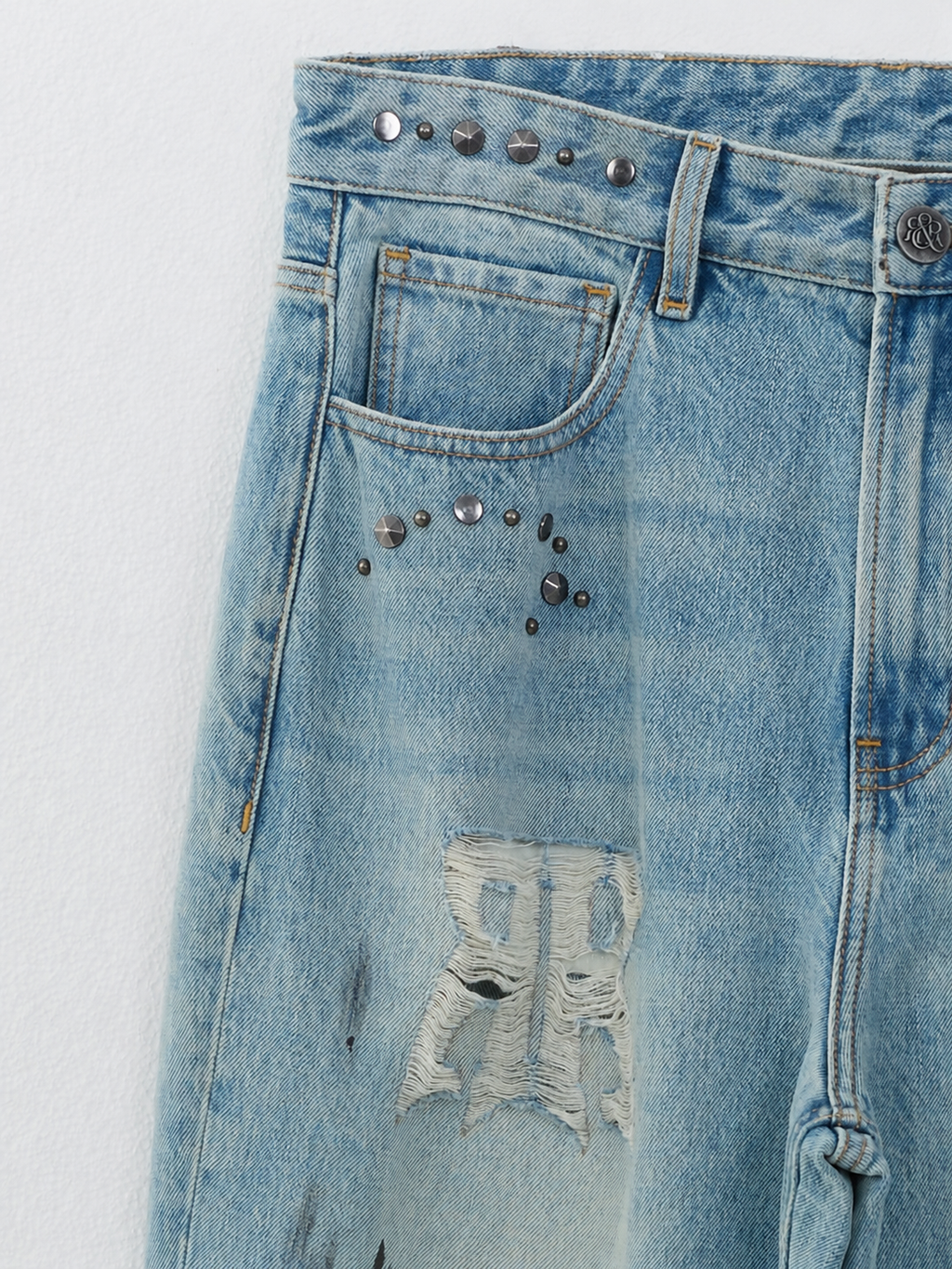 Cade Rock Graffiti Wide Leg Jean