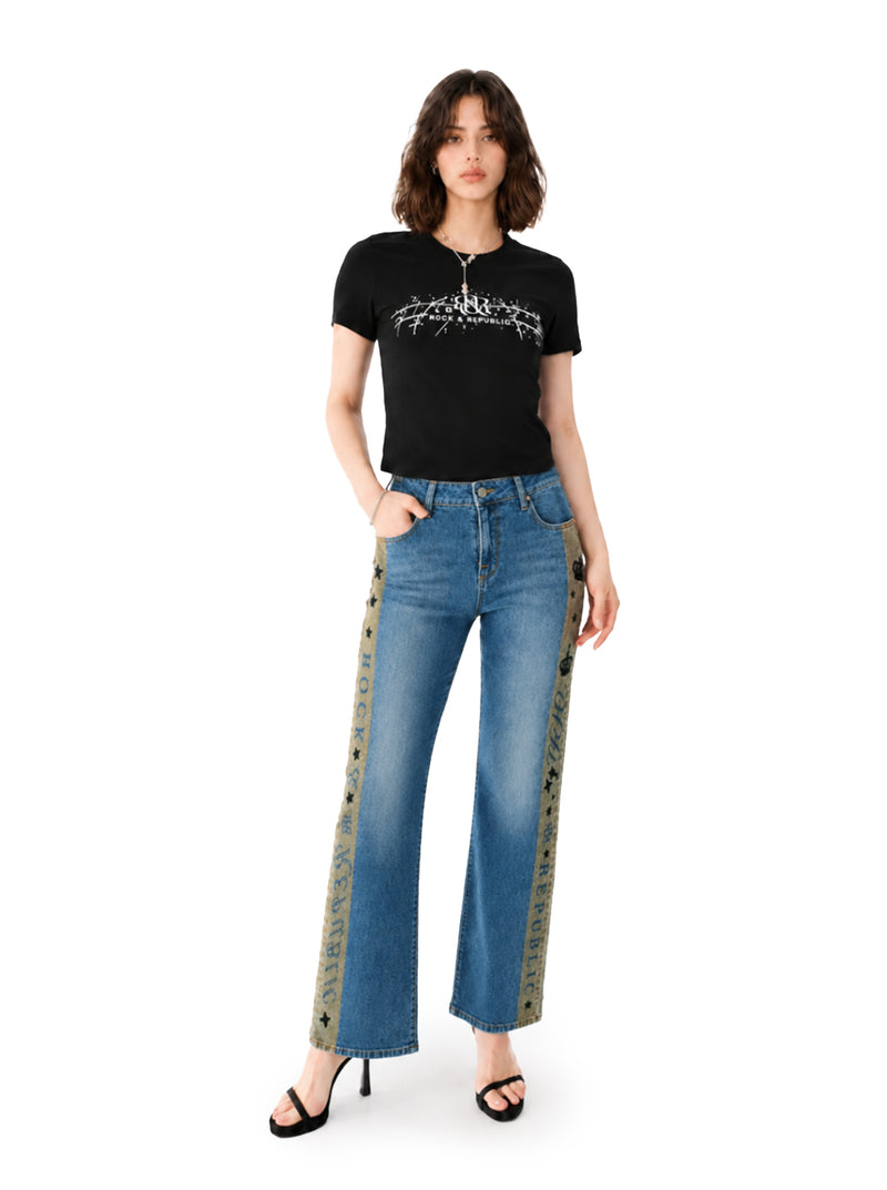 Kendall Side Tape Wide Leg Jean