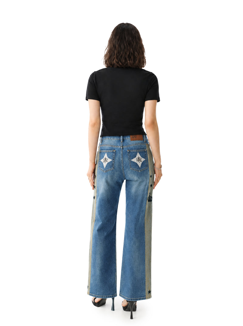 Kendall Side Tape Wide Leg Jean