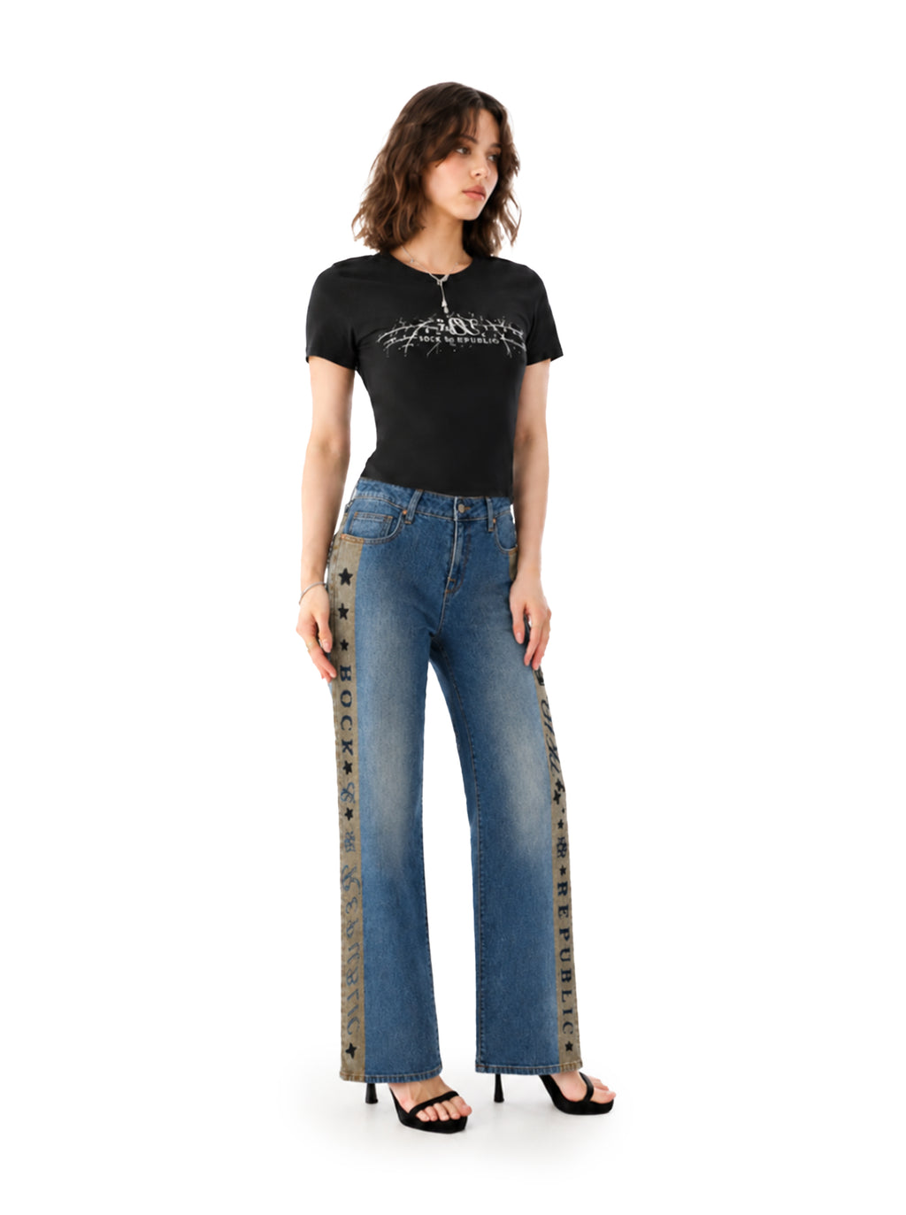 Kendall Side Tape Wide Leg Jean