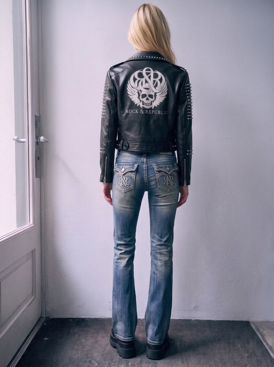 Studded Shoulder Moto Jacket