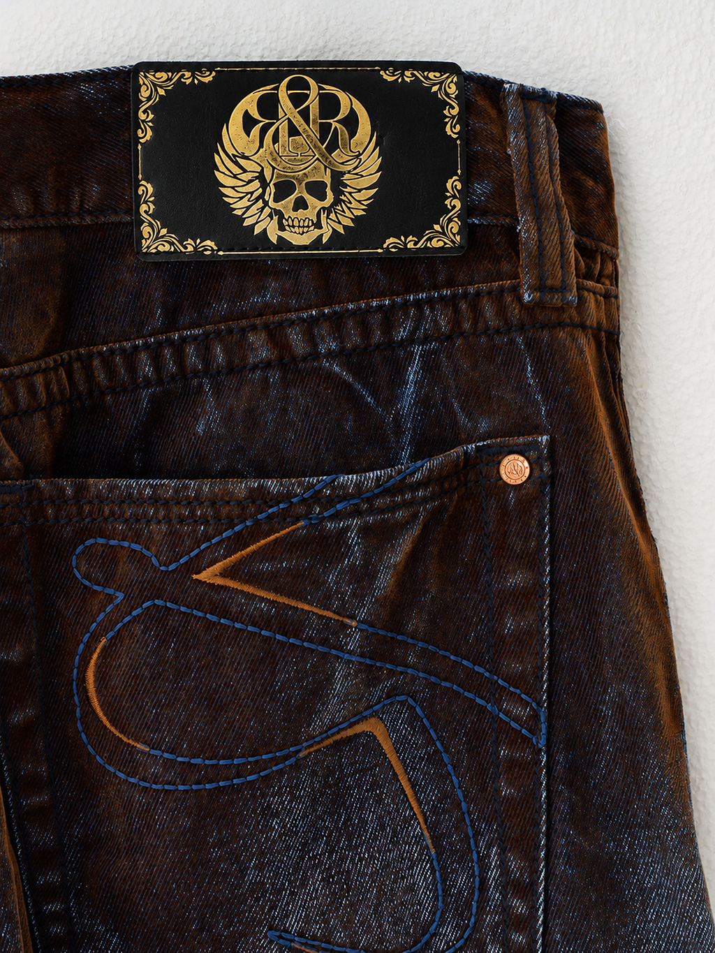 Cade Crackle Wash Wide Leg Jean