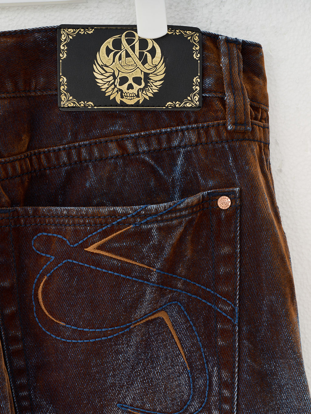 Cade Crackle Wash Wide Leg Jean