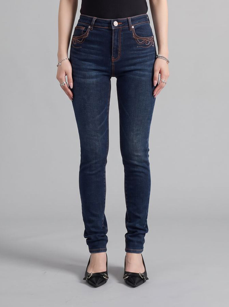 Berlin Rhinestone R Skinny Jean