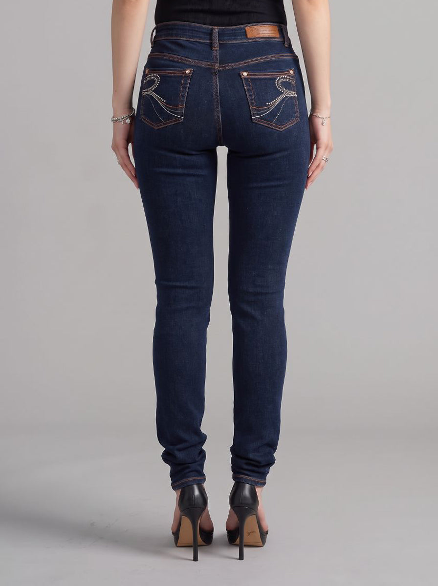 Berlin Rhinestone R Skinny Jean
