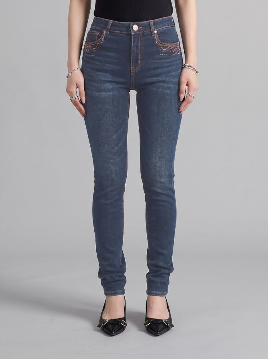 Berlin Rhinestone R Skinny Jean