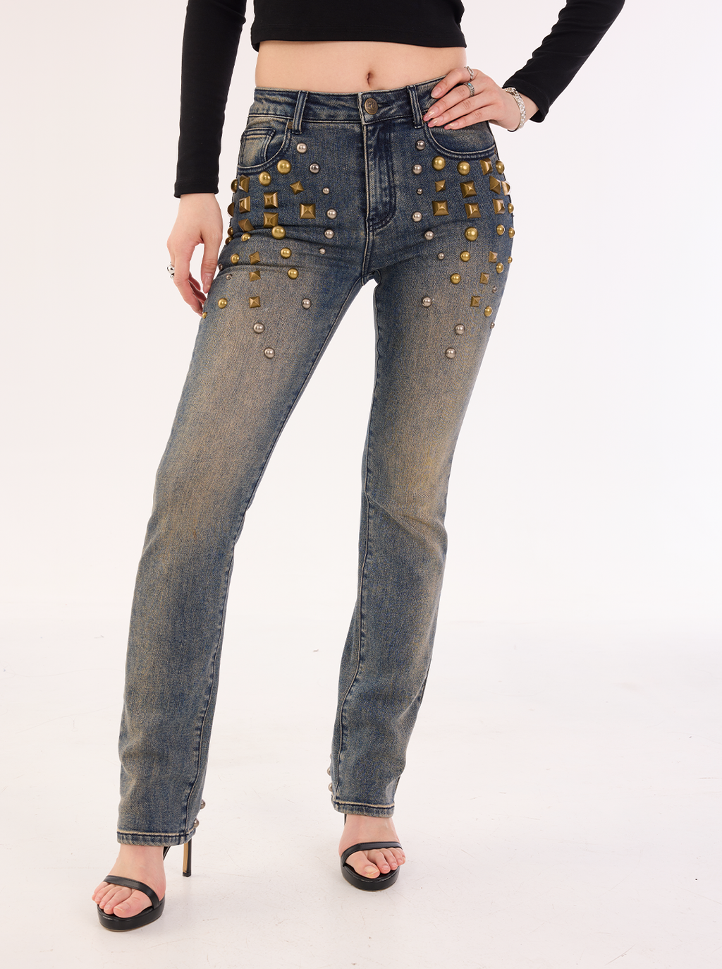 Fever Gold Stud Bootcut Jean