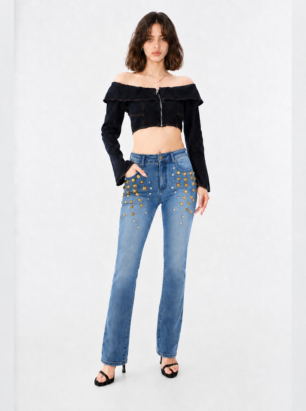 Fever Gold Stud Bootcut Jean