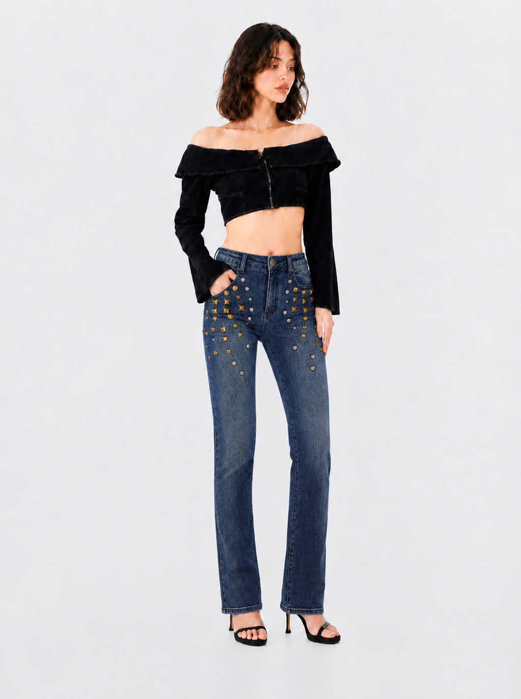 Fever Gold Stud Bootcut Jean