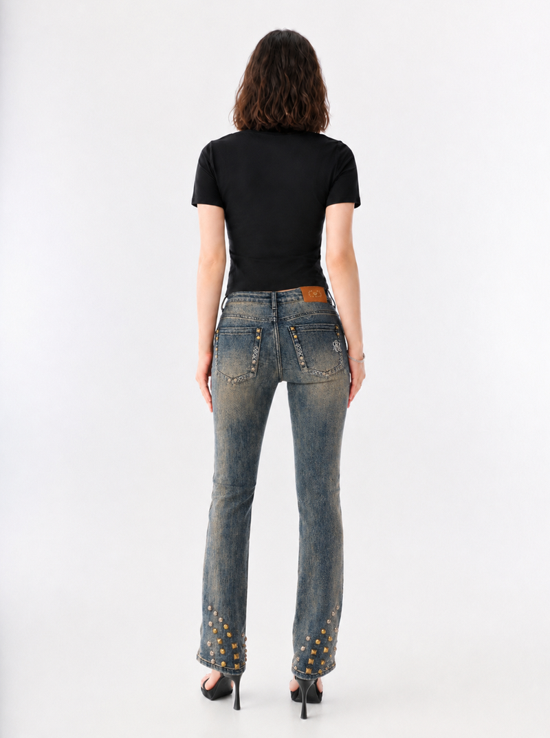 Fever Gold Stud Bootcut Jean