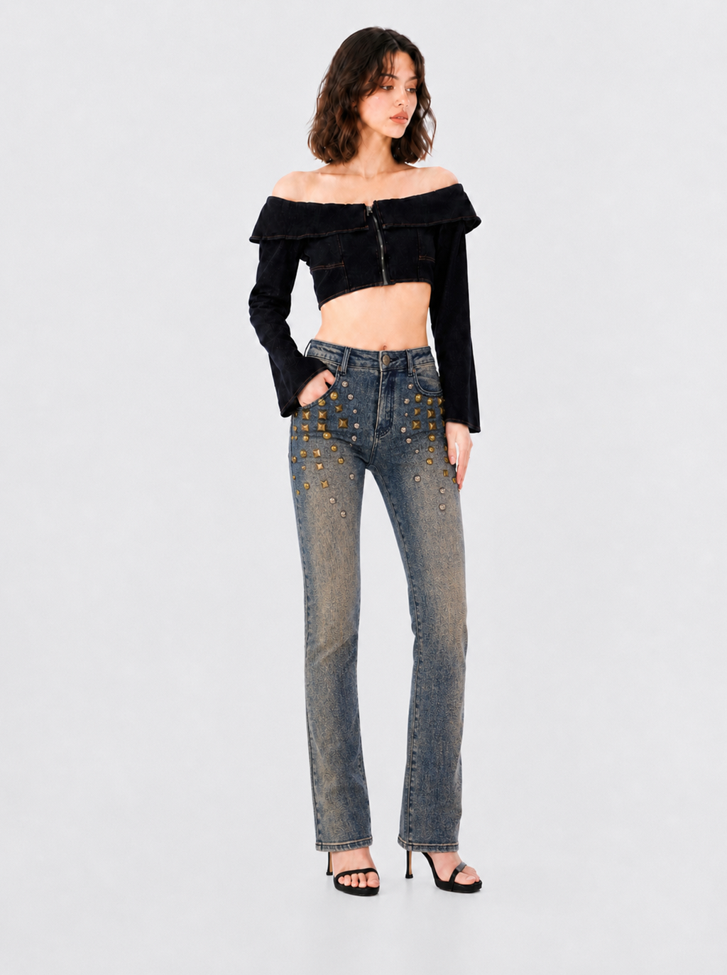 Fever Gold Stud Bootcut Jean
