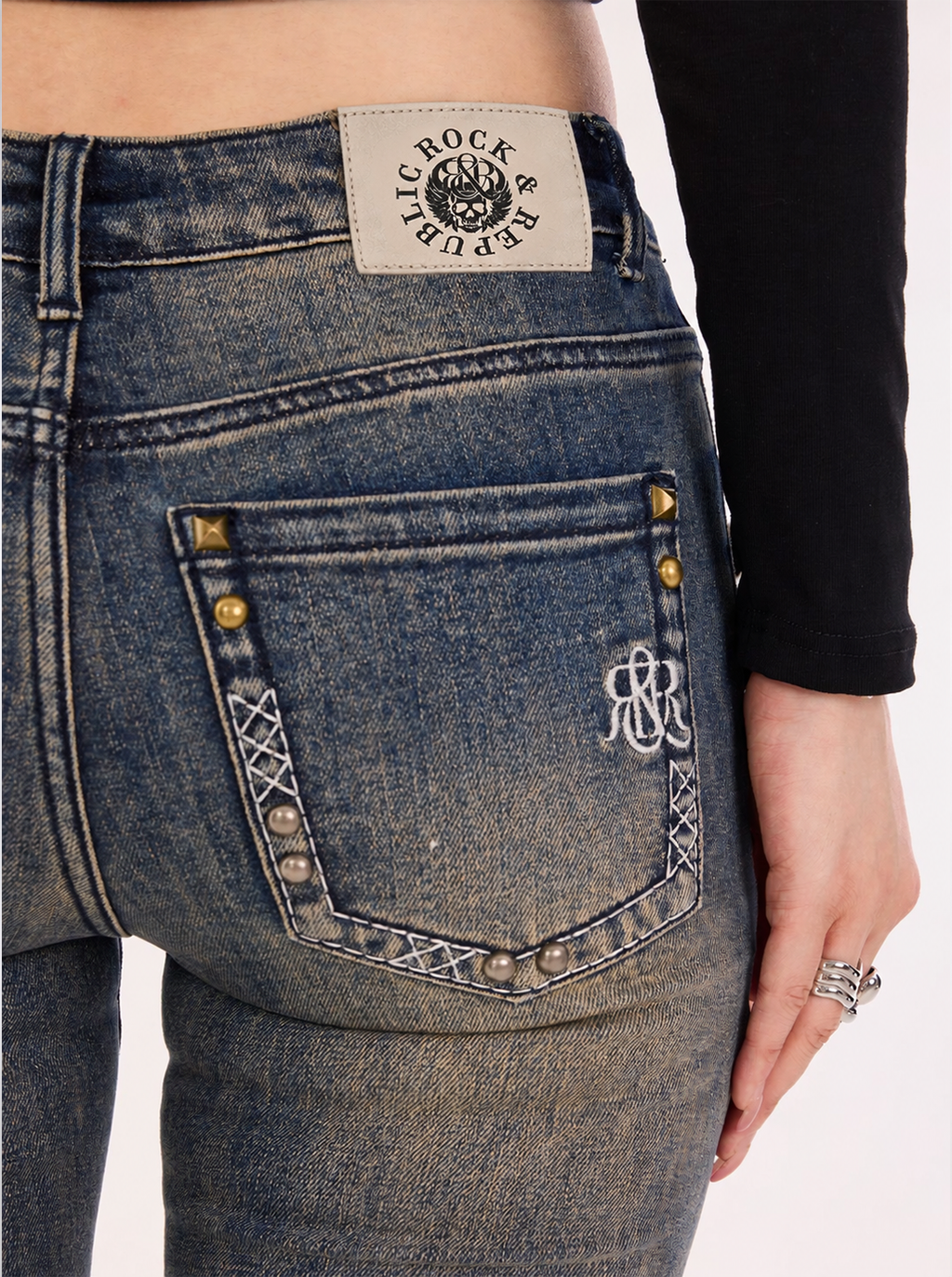 Fever Gold Stud Bootcut Jean