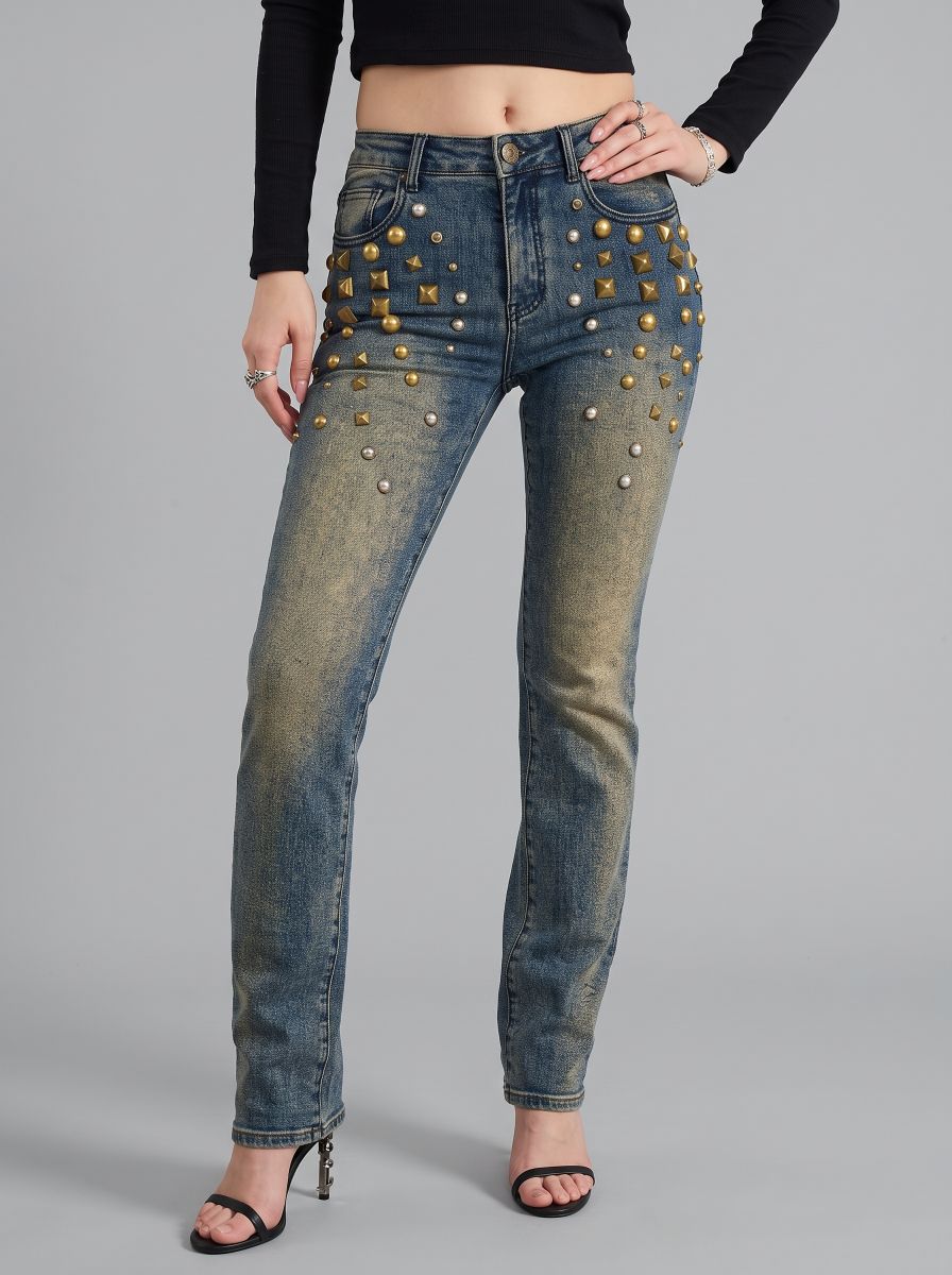 Fever Gold Stud Bootcut Jean