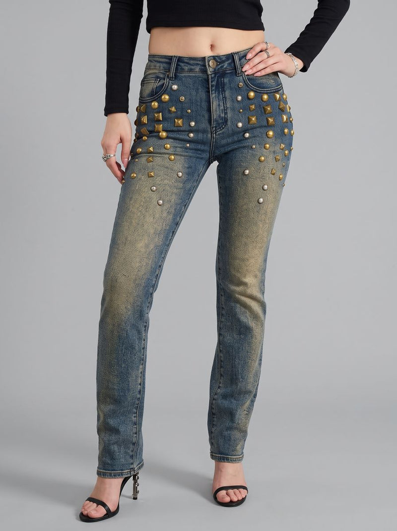 Fever Gold Stud Bootcut Jean
