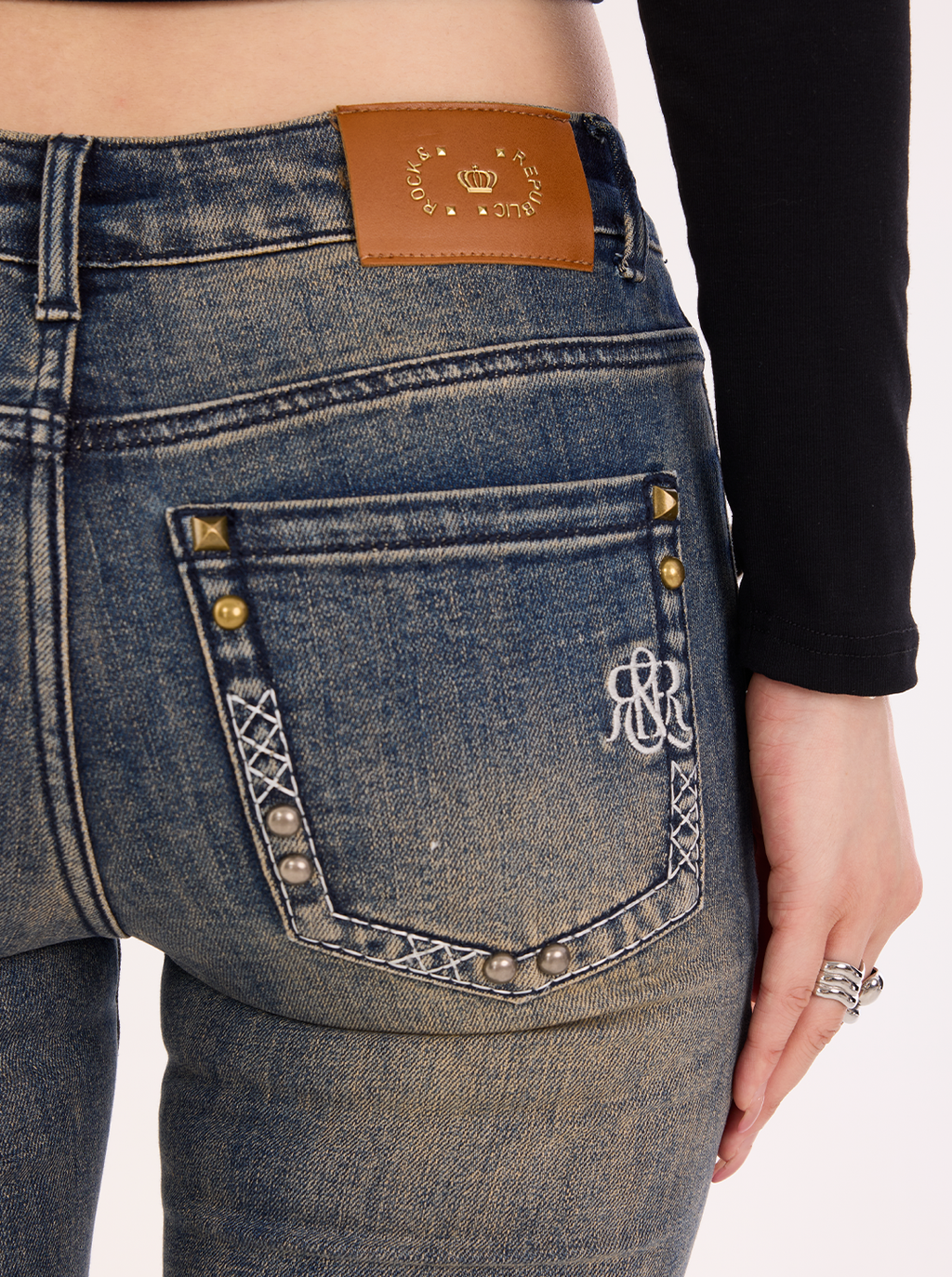 Fever Gold Stud Bootcut Jean