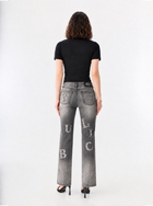 Kaia Mid Rise Rock Letter Straight Jean