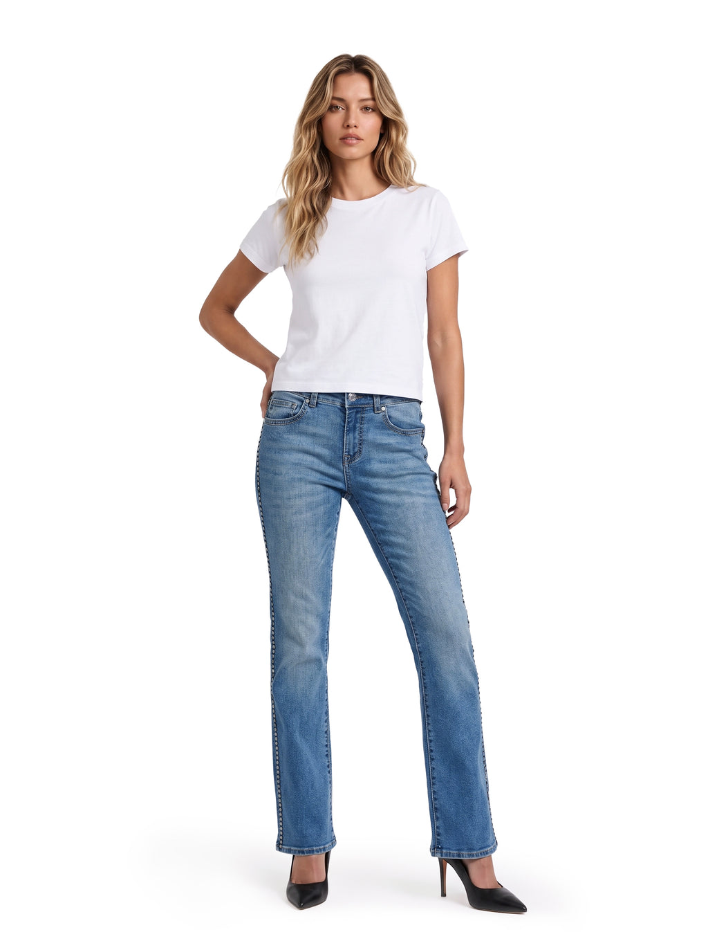 Kendall Paisley Foil Print Wide Leg Jean