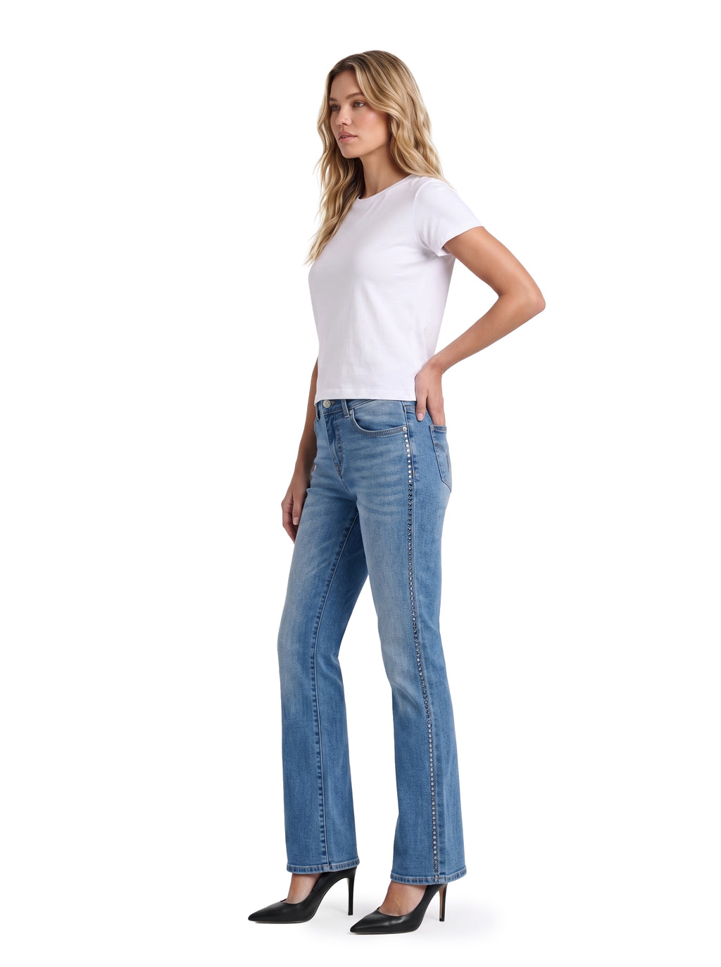 Kendall Paisley Foil Print Wide Leg Jean