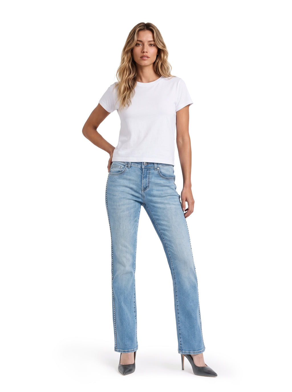 Kendall Paisley Foil Print Wide Leg Jean