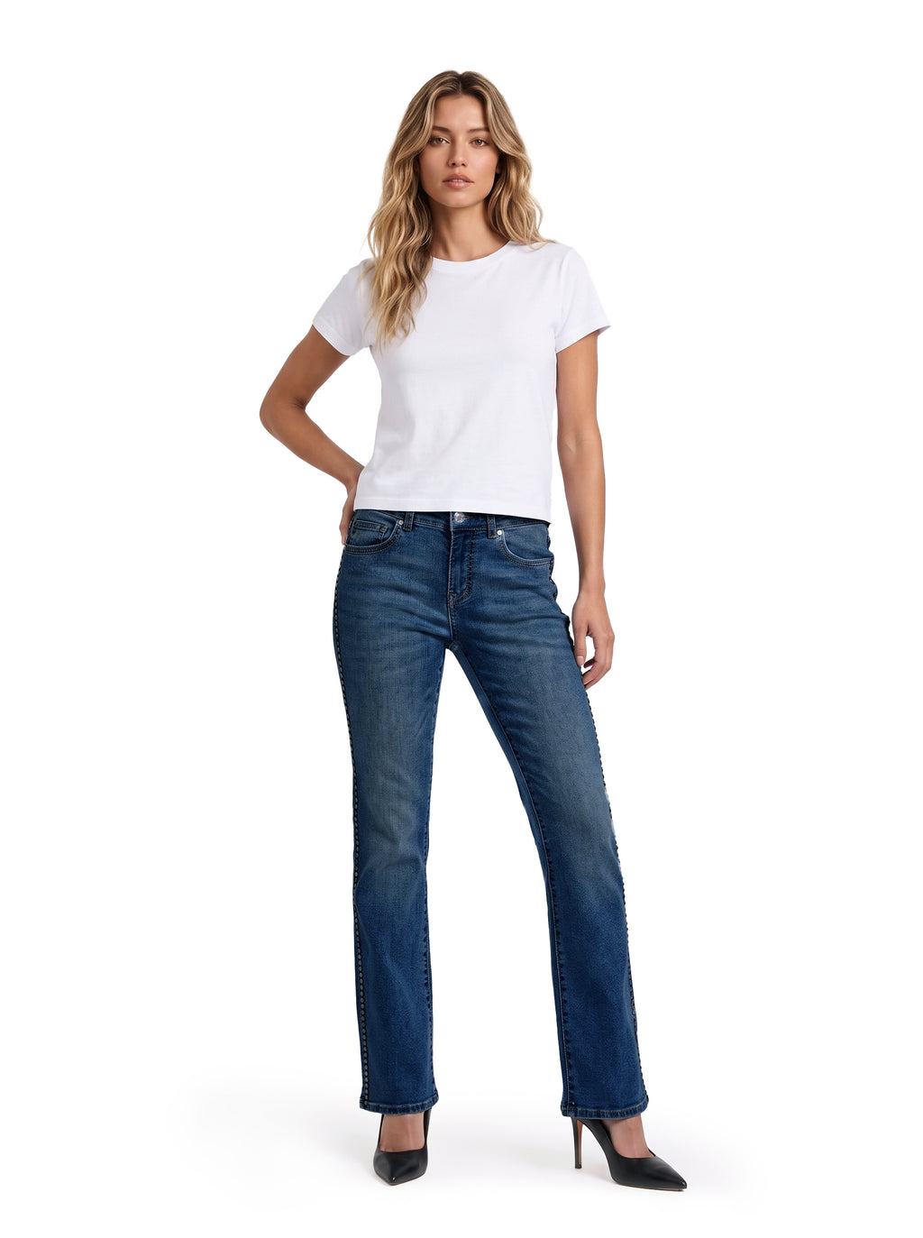 Kendall Paisley Foil Print Wide Leg Jean