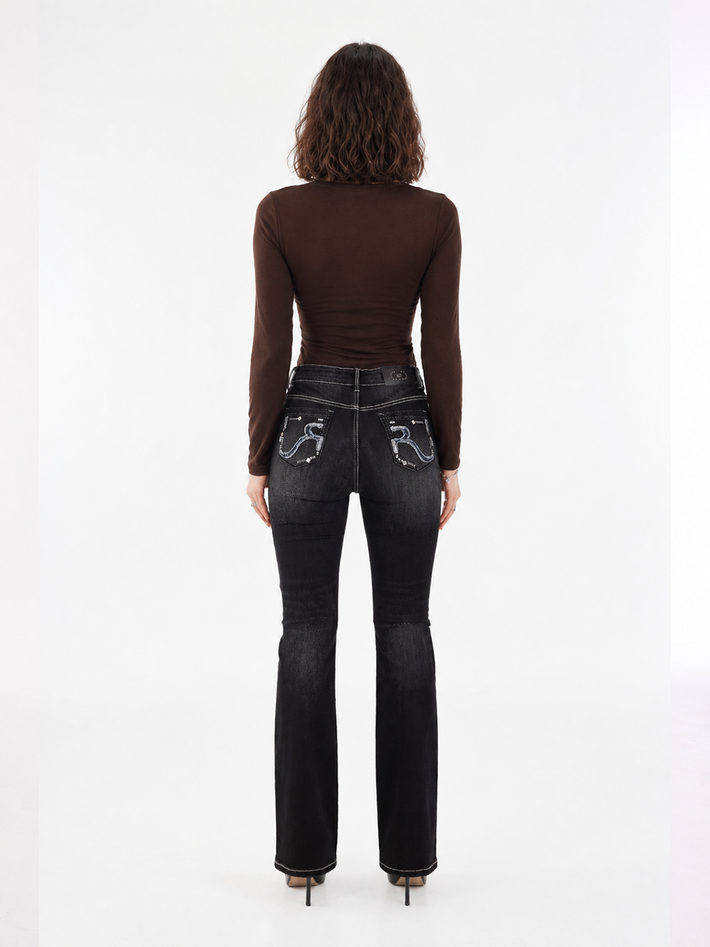 Kaia Mid Rise Wing Pocket Straight Jean