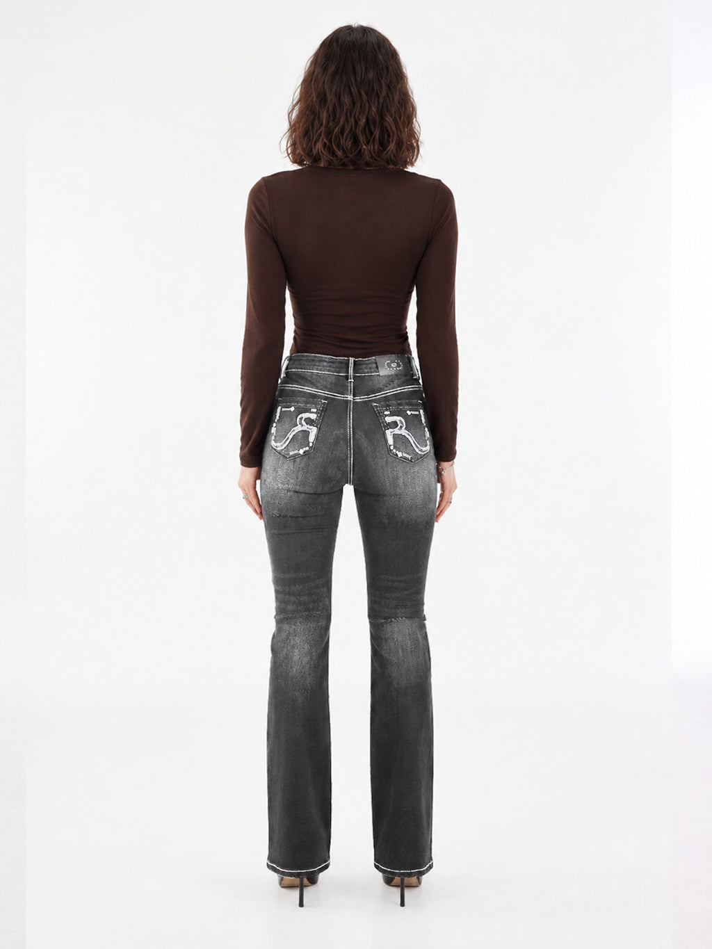 Kaia Mid Rise Wing Pocket Straight Jean