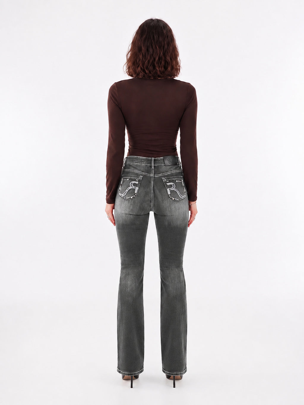 Kaia Mid Rise Wing Pocket Straight Jean